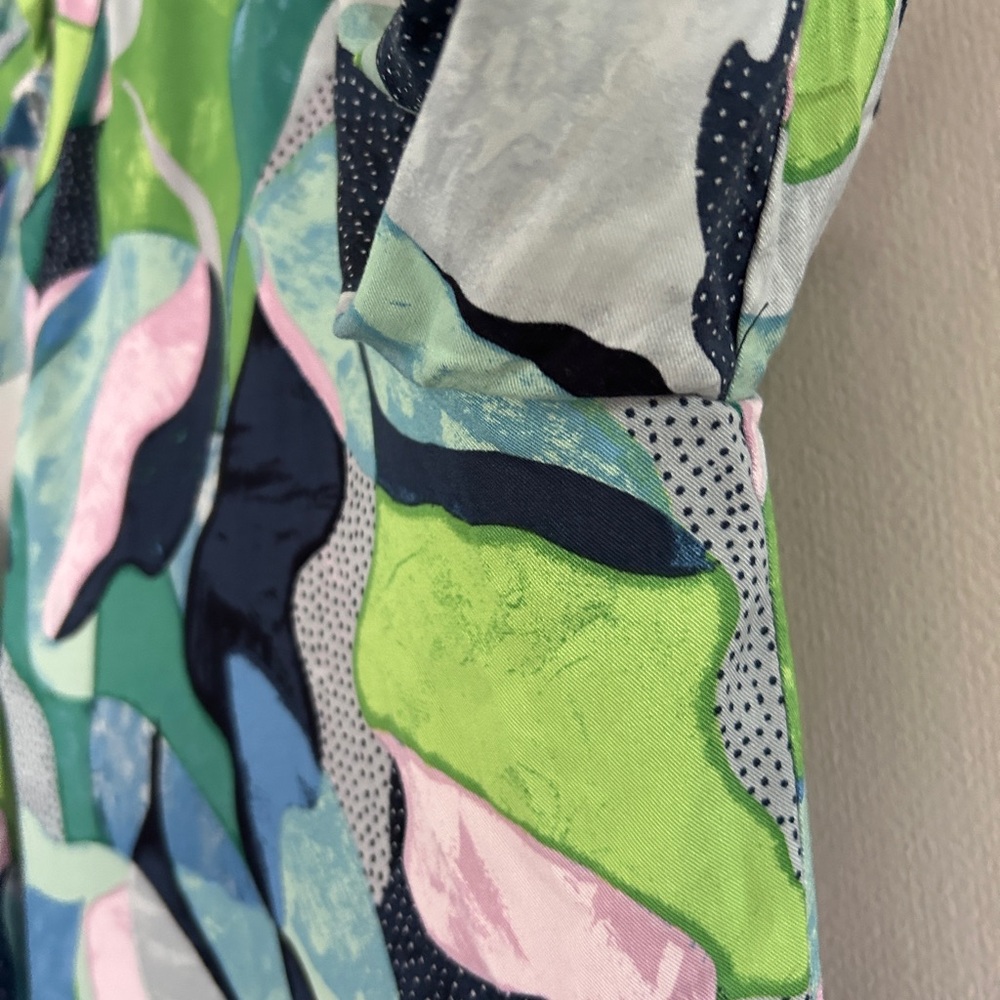 NIC+ZOE Colorful Abstract Popover Statement Blouse Breathable Artsy Office Top M - Picture 8 of 14